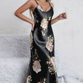 Women's Floral Maxi Slip Dress, Sleeveless V-Neck