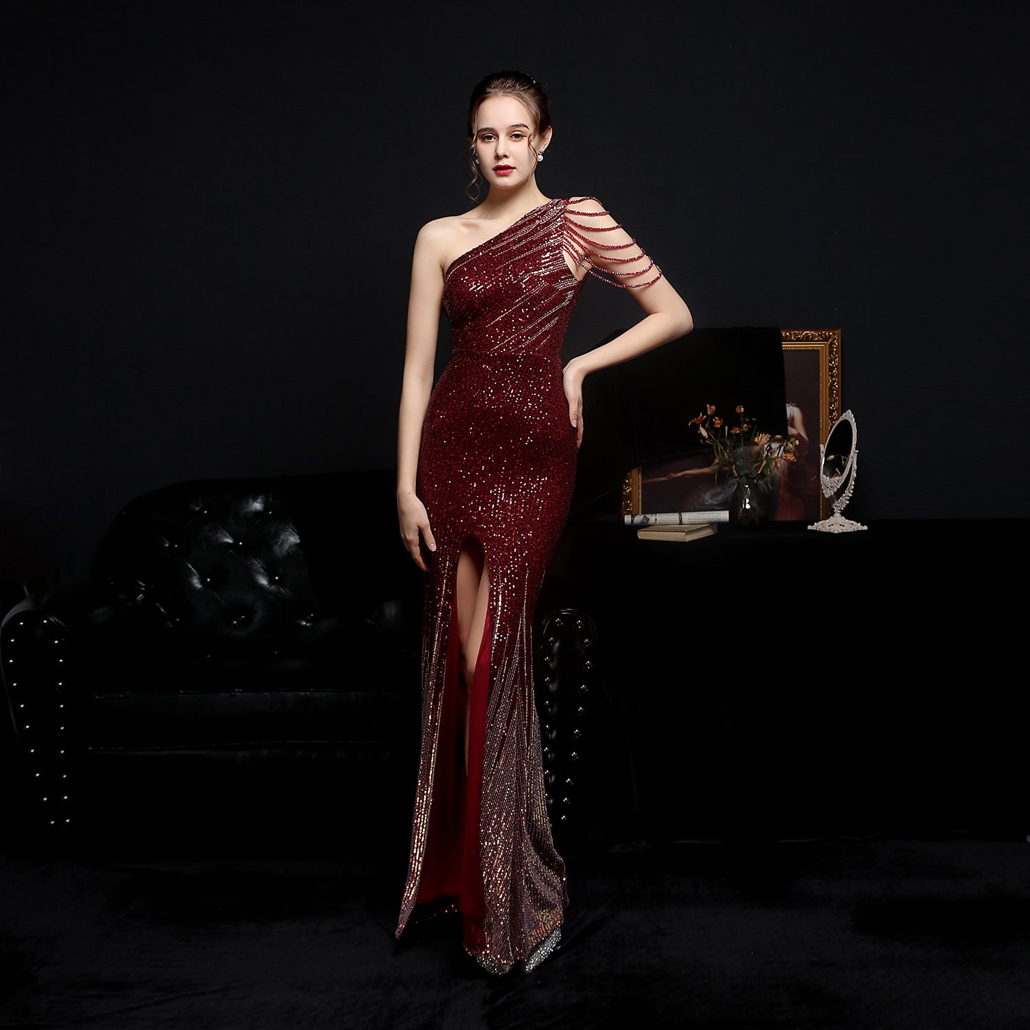 Partykleid Sexy Langer Schnitt Schlank Braut Toast