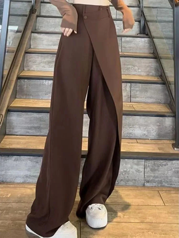 Unregelmäßige weite Hose Ins Fashion Locker geschnittene Damenhose