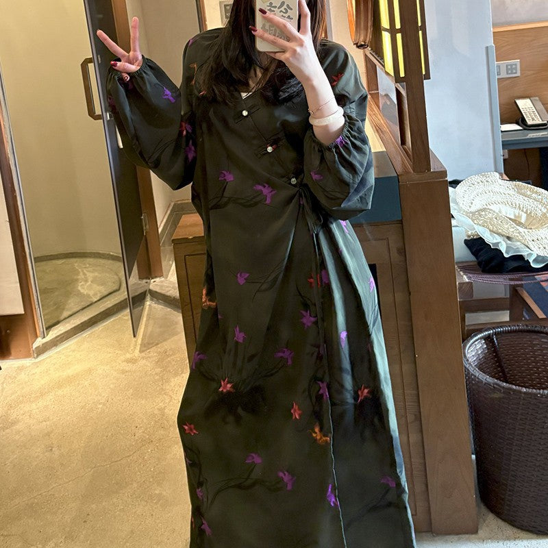Women's Floral Maxi Dress, Relaxed-Fit A-Line