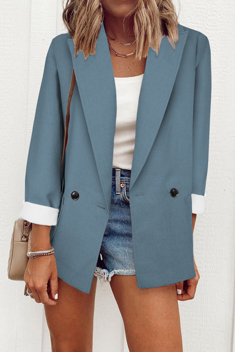 Stylish Office Blazer – Slim Fit Single-Breasted Long Sleeve Casual Jacket