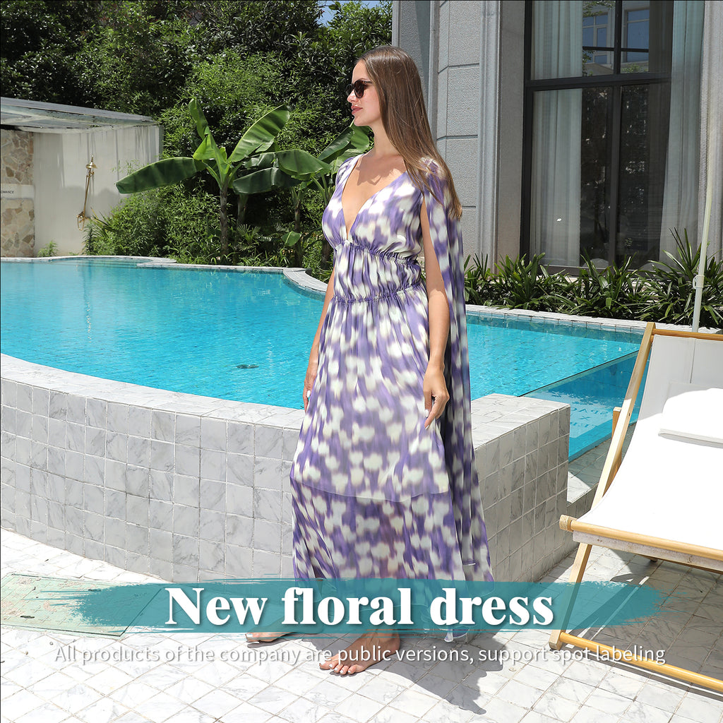 Stylisches Damen-Maxikleid für den Sommer – lockerer Schnitt mit kurzen Ärmeln