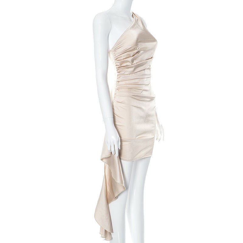 “Trendy Women’s Party Dress – Sexy Slim Fit One-Shoulder Short Outfit