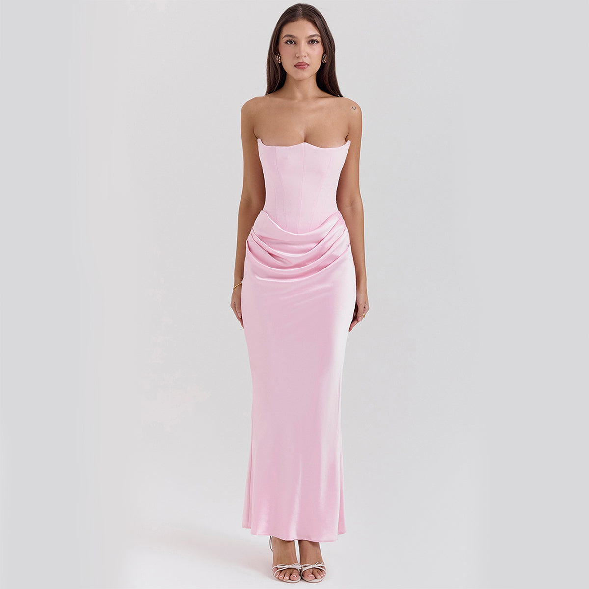 Damen Sexy Bandeau-Kleid – Enges Schlauchtop Rückenfreies Langes Abendoutfit