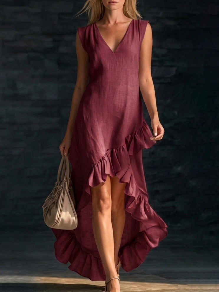Ärmelloses Kleid aus Baumwoll-Leinen-Gemisch