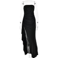 Women's Strapless Pleated Maxi Bridesmaid Dress