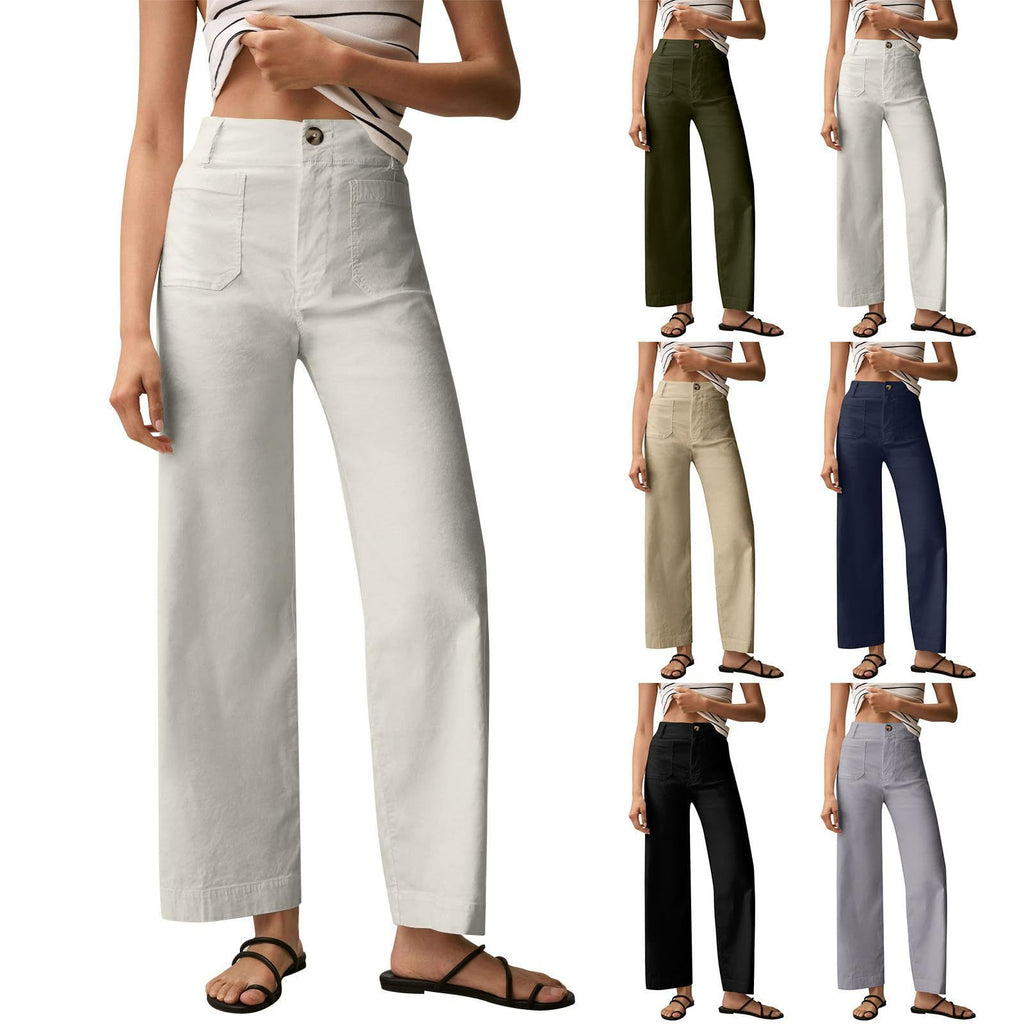 Große Größen High-Waist Schlankheits-Anzughose in Unifarben