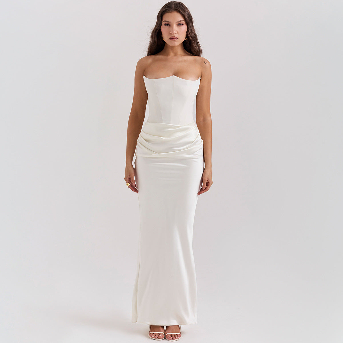 Damen Sexy Bandeau-Kleid – Enges Schlauchtop Rückenfreies Langes Abendoutfit