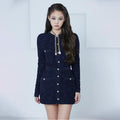 Kim Jennie inspiriertes ladylikes temperamentvolles Strickkleid