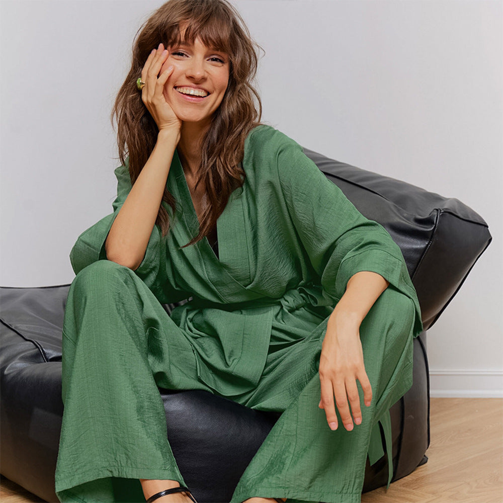Elastischer Rayon-Pyjama-Anzug europäisch und amerikanisch