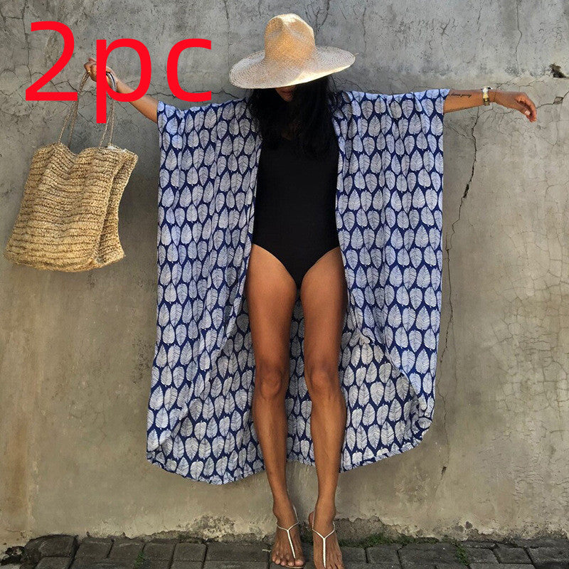 Casual Resort Wear – Women’s Polyester Sun Protection Beach Dress