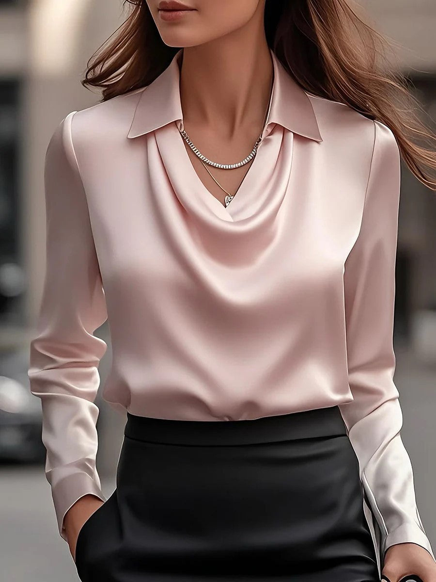 T-shirt ample, simple, de couleur unie, avec col bateau pour femme