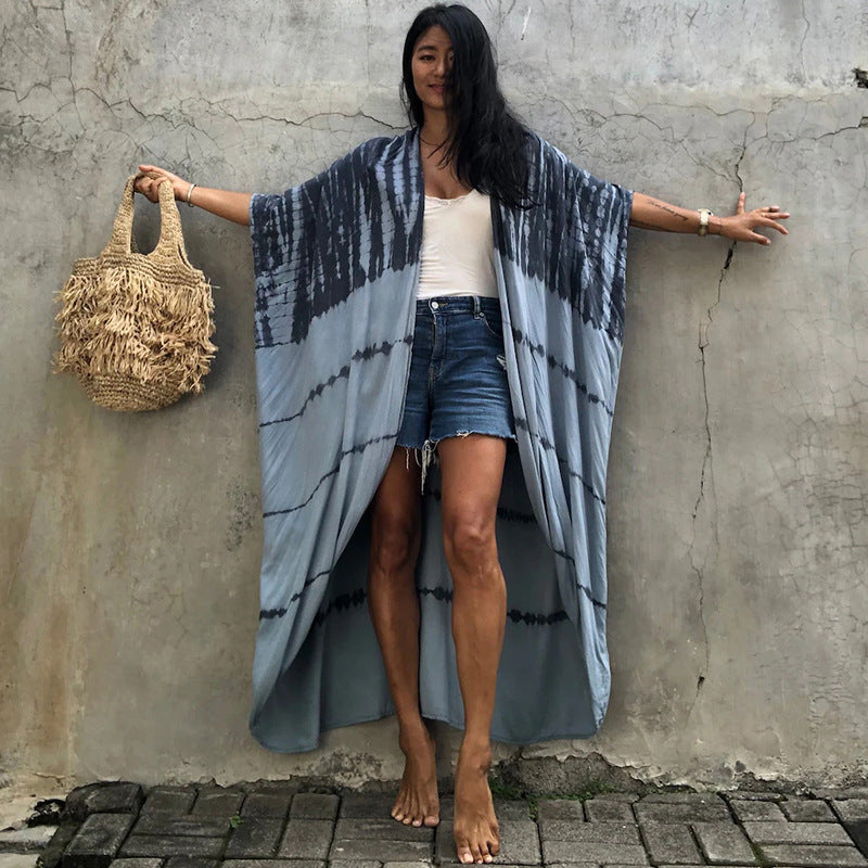 Casual Resort Wear – Women’s Polyester Sun Protection Beach Dress