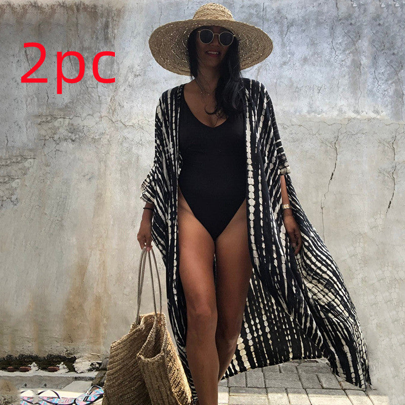 Casual Resort Wear – Women’s Polyester Sun Protection Beach Dress
