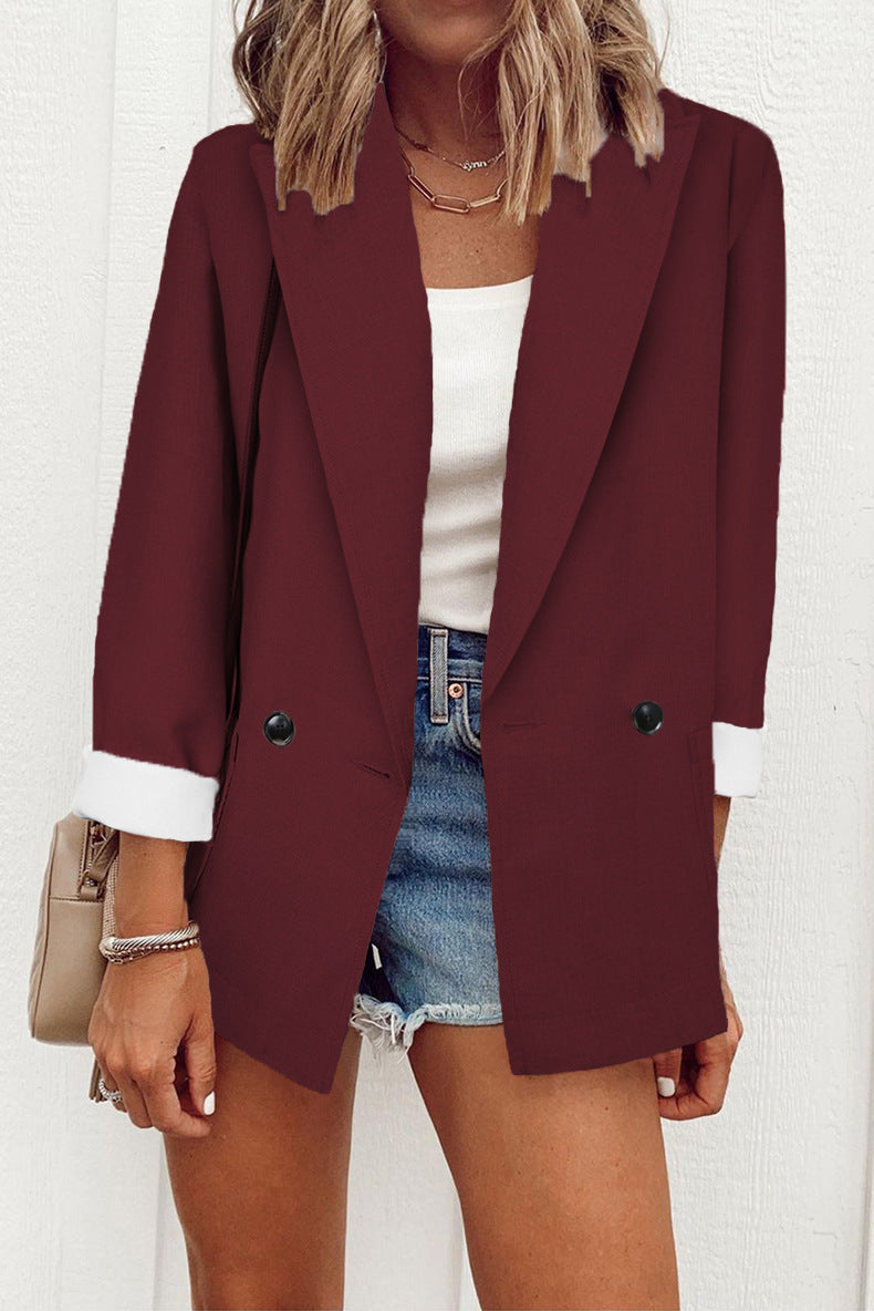 Stylish Office Blazer – Slim Fit Single-Breasted Long Sleeve Casual Jacket