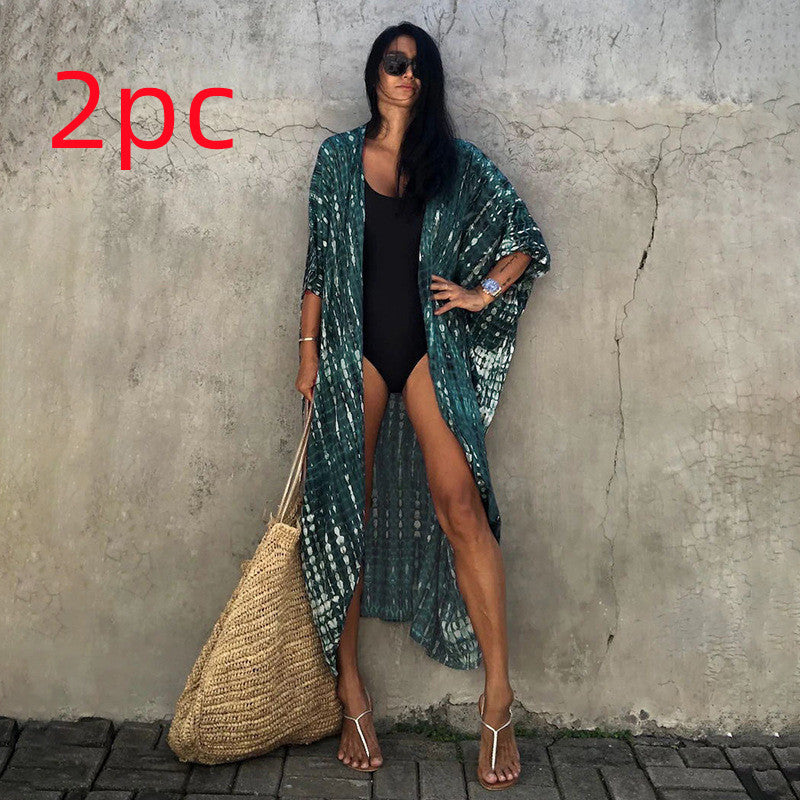 Casual Resort Wear – Women’s Polyester Sun Protection Beach Dress