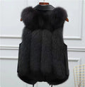 Pelzweste Kurzmantel Herbst und Winter Neue Patchwork Winterfuchs Pelzjacke Damen Kurzer Kunstpelzmantel Elegante Weibliche Warme Weste