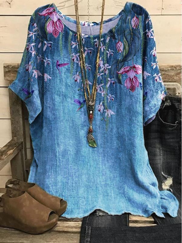 Rosy Day Rundhals-T-Shirt