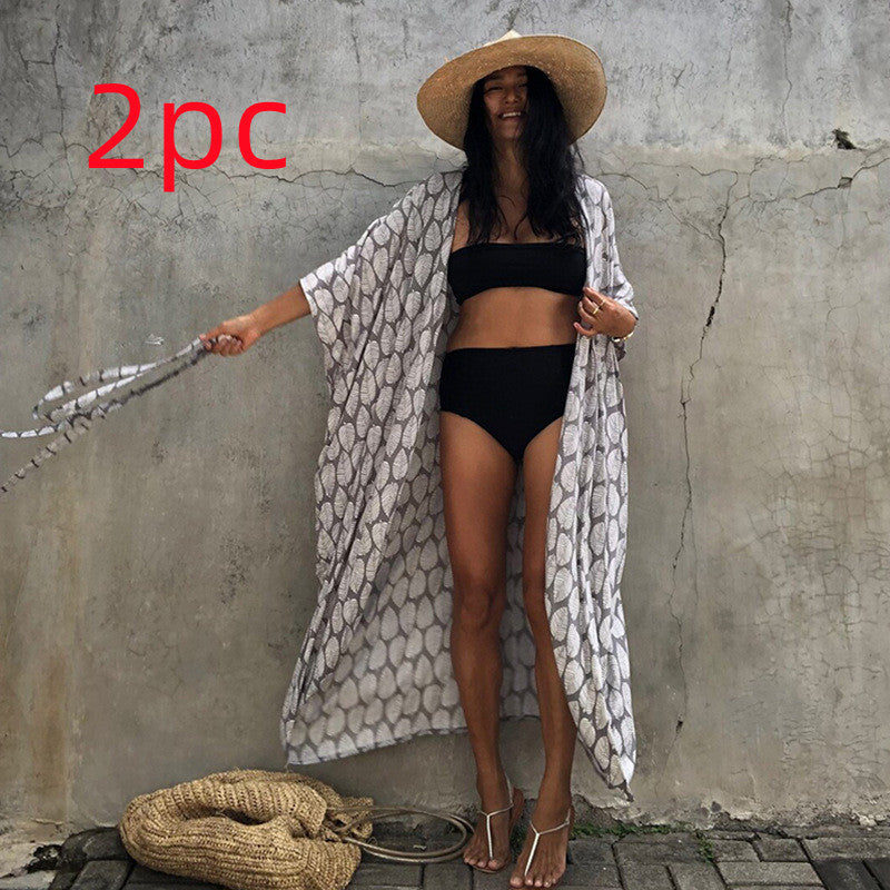 Casual Resort Wear – Women’s Polyester Sun Protection Beach Dress