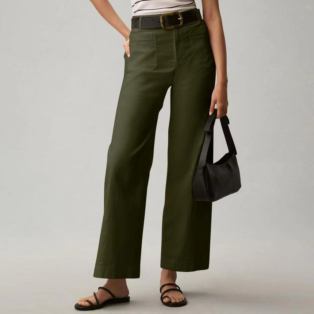 Große Größen High-Waist Schlankheits-Anzughose in Unifarben
