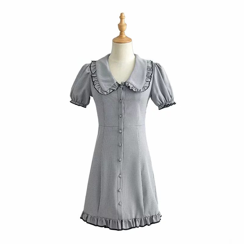 Kim jennie plaid dress women