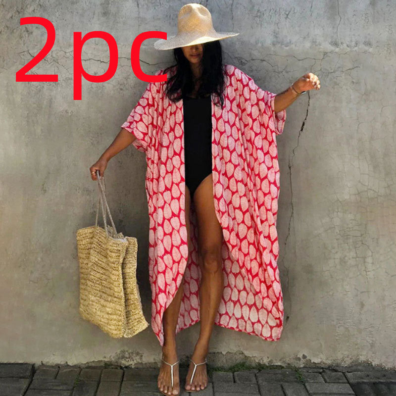 Casual Resort Wear – Women’s Polyester Sun Protection Beach Dress