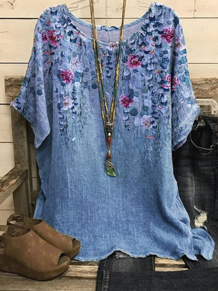 Rosy Day Rundhals-T-Shirt