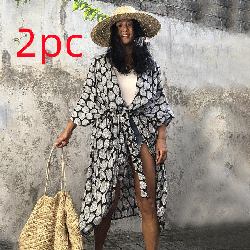 Casual Resort Wear – Women’s Polyester Sun Protection Beach Dress