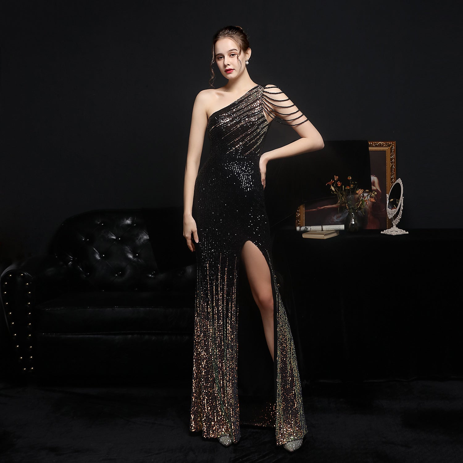Partykleid Sexy Langer Schnitt Schlank Braut Toast