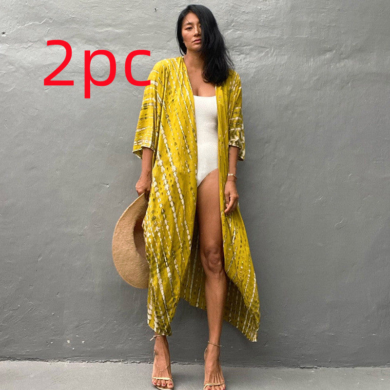 Casual Resort Wear – Women’s Polyester Sun Protection Beach Dress