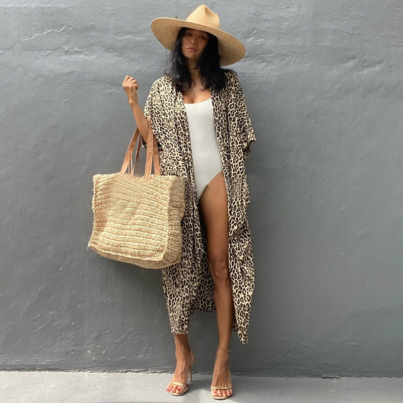 Casual Resort Wear – Women’s Polyester Sun Protection Beach Dress