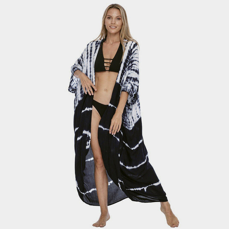 Tenue de villégiature décontractée – Robe de plage en polyester de protection solaire pour femme