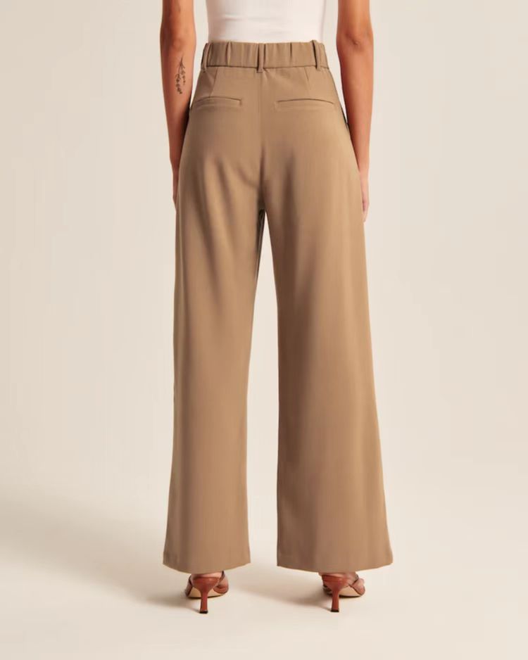 High-Waist-Hose mit geradem Bein, Taschen und weitem Bein, Freizeithose für Damen