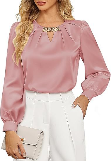 Neue Frühling-Sommer Damen Satinbluse Elegant und Raffiniert