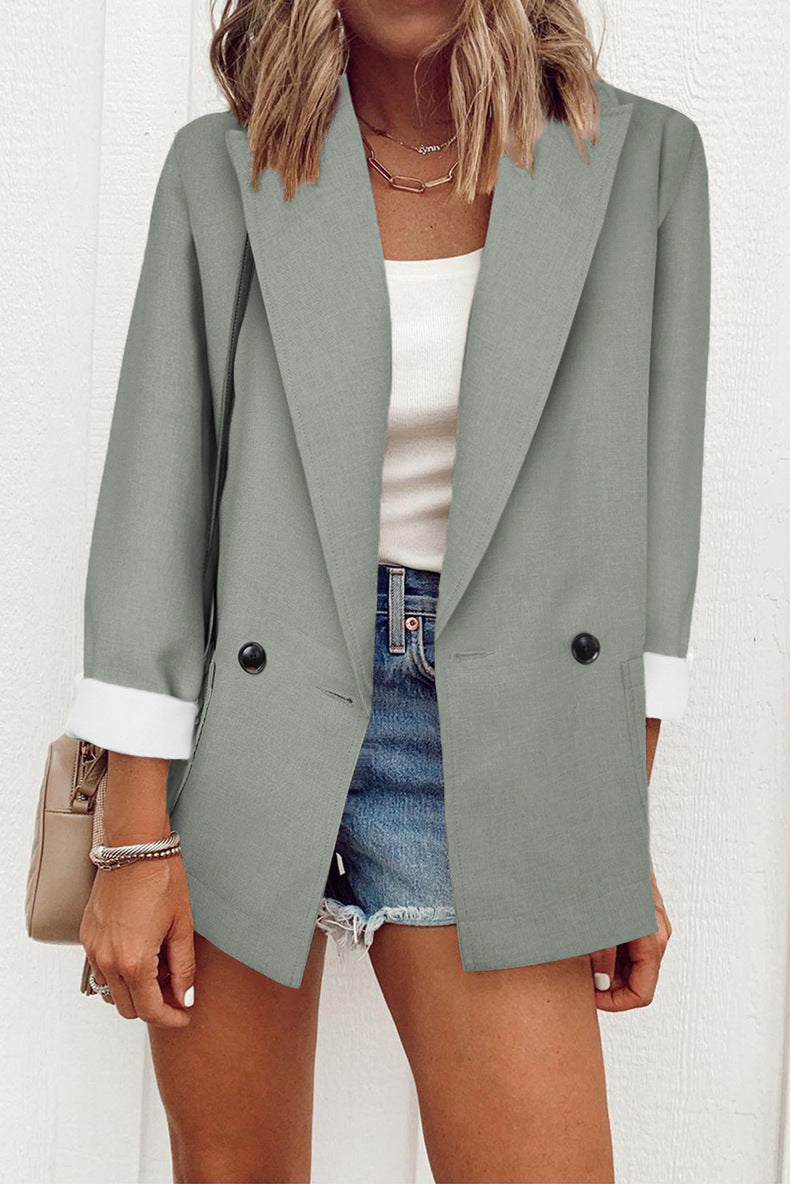 Stylish Office Blazer – Slim Fit Single-Breasted Long Sleeve Casual Jacket