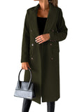 Trendy Women’s Fashion Coat – Solid Slim Double-Breasted Lapel Jacket