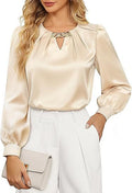 Neue Frühling-Sommer Damen Satinbluse Elegant und Raffiniert