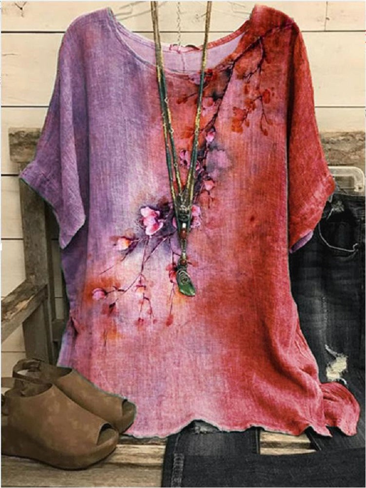 Rosy Day Rundhals-T-Shirt