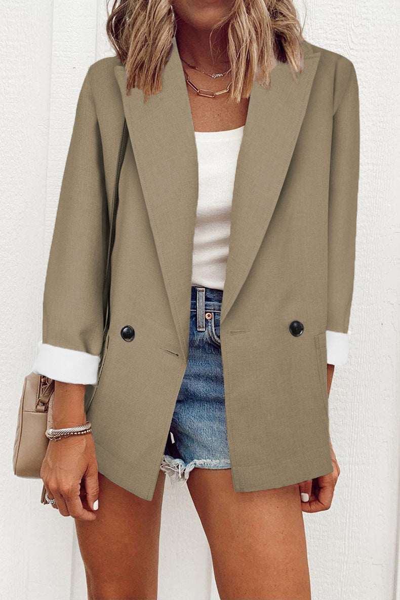 Stylish Office Blazer – Slim Fit Single-Breasted Long Sleeve Casual Jacket