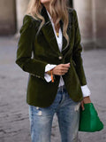 Velvet Lapel Casual Suit Business Fashion Slim Single-breasted Jacket Outwear Clothing For Women