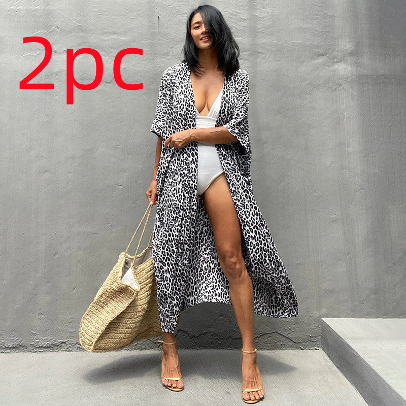 Casual Resort Wear – Women’s Polyester Sun Protection Beach Dress