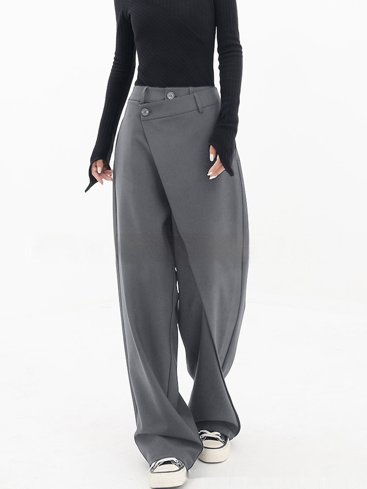 Unregelmäßige weite Hose Ins Fashion Locker geschnittene Damenhose