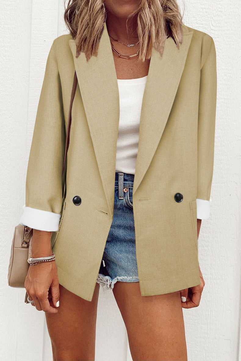 Stylish Office Blazer – Slim Fit Single-Breasted Long Sleeve Casual Jacket