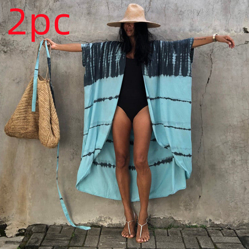 Casual Resort Wear – Women’s Polyester Sun Protection Beach Dress