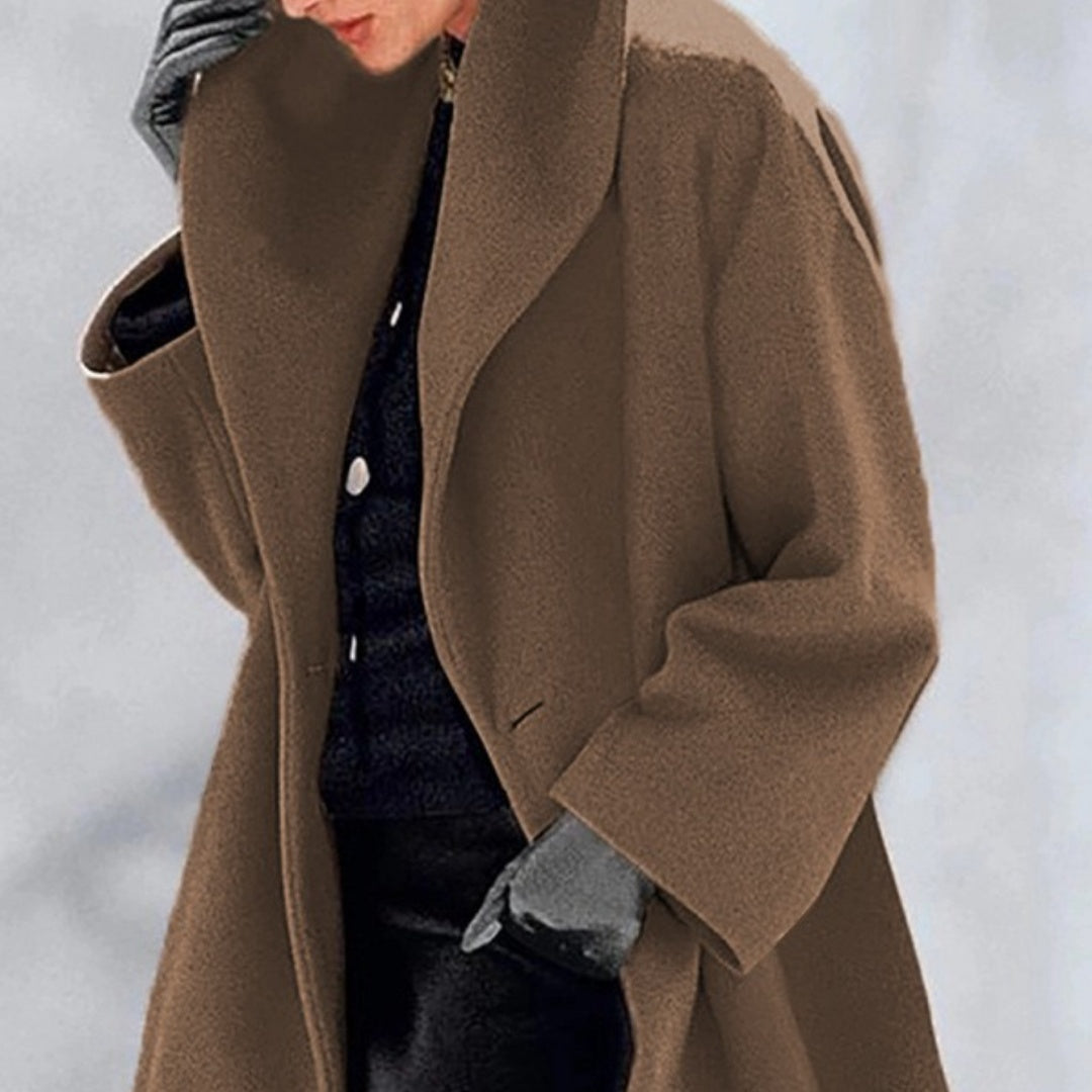 Damen Trendige Kleidung Mehrfarbiger Rundhals-Pullover Lockere Wolljacke Unifarbener Freizeit-Mantel für Herbst und Winter