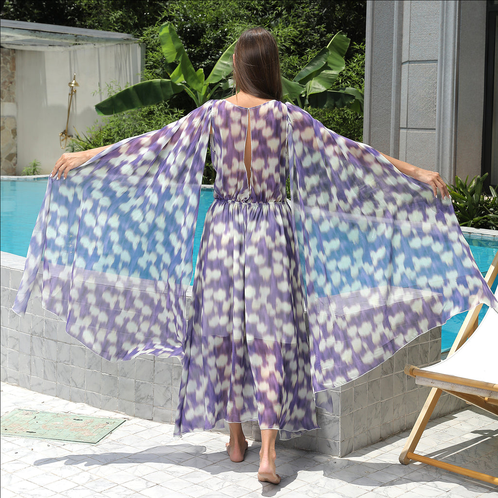Stylisches Damen-Maxikleid für den Sommer – lockerer Schnitt mit kurzen Ärmeln