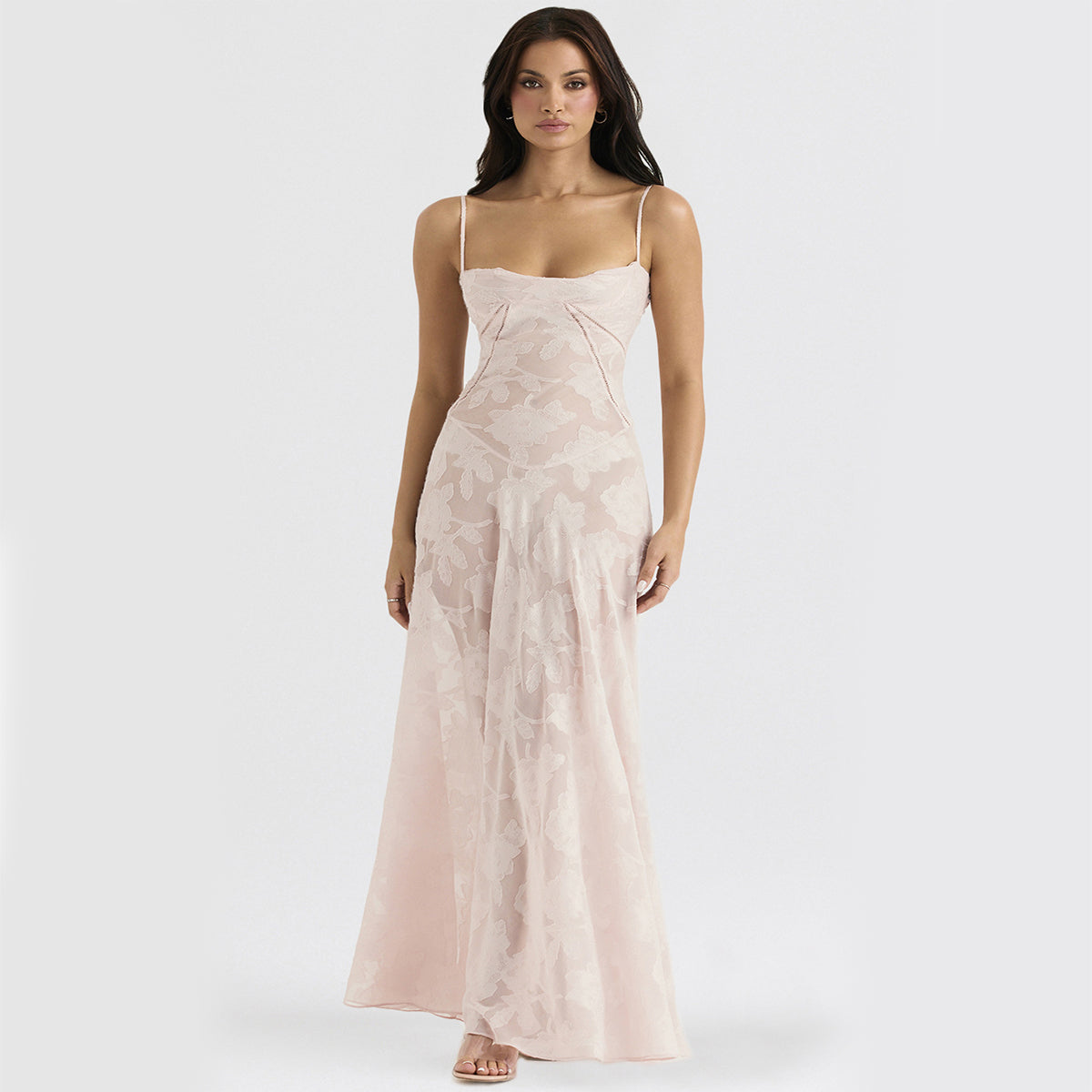 Women’s Summer Floral Lace Dress – Sexy Backless Suspender Long Party Outfit