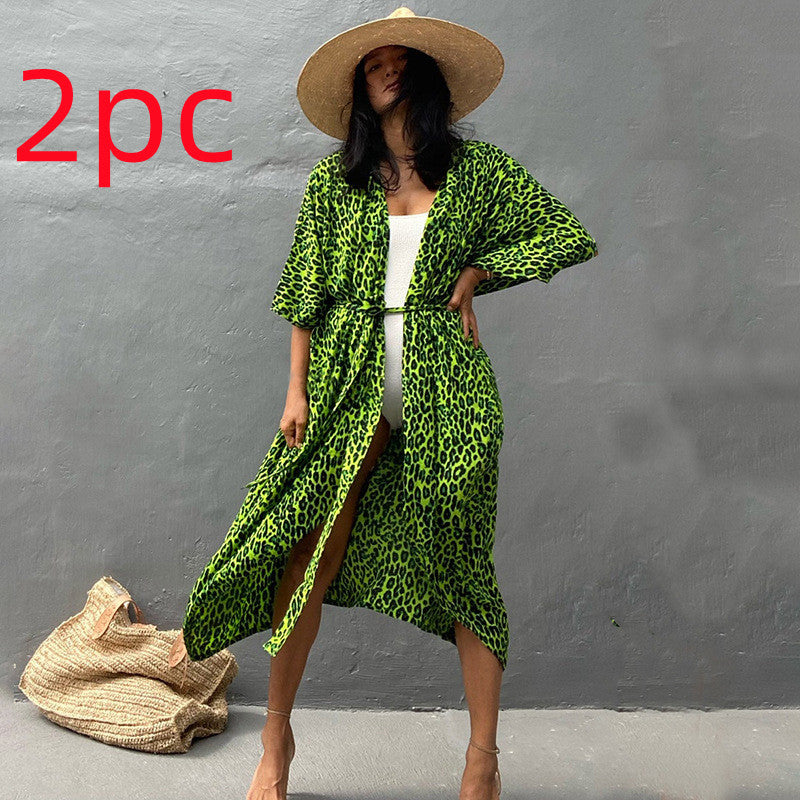 Casual Resort Wear – Women’s Polyester Sun Protection Beach Dress